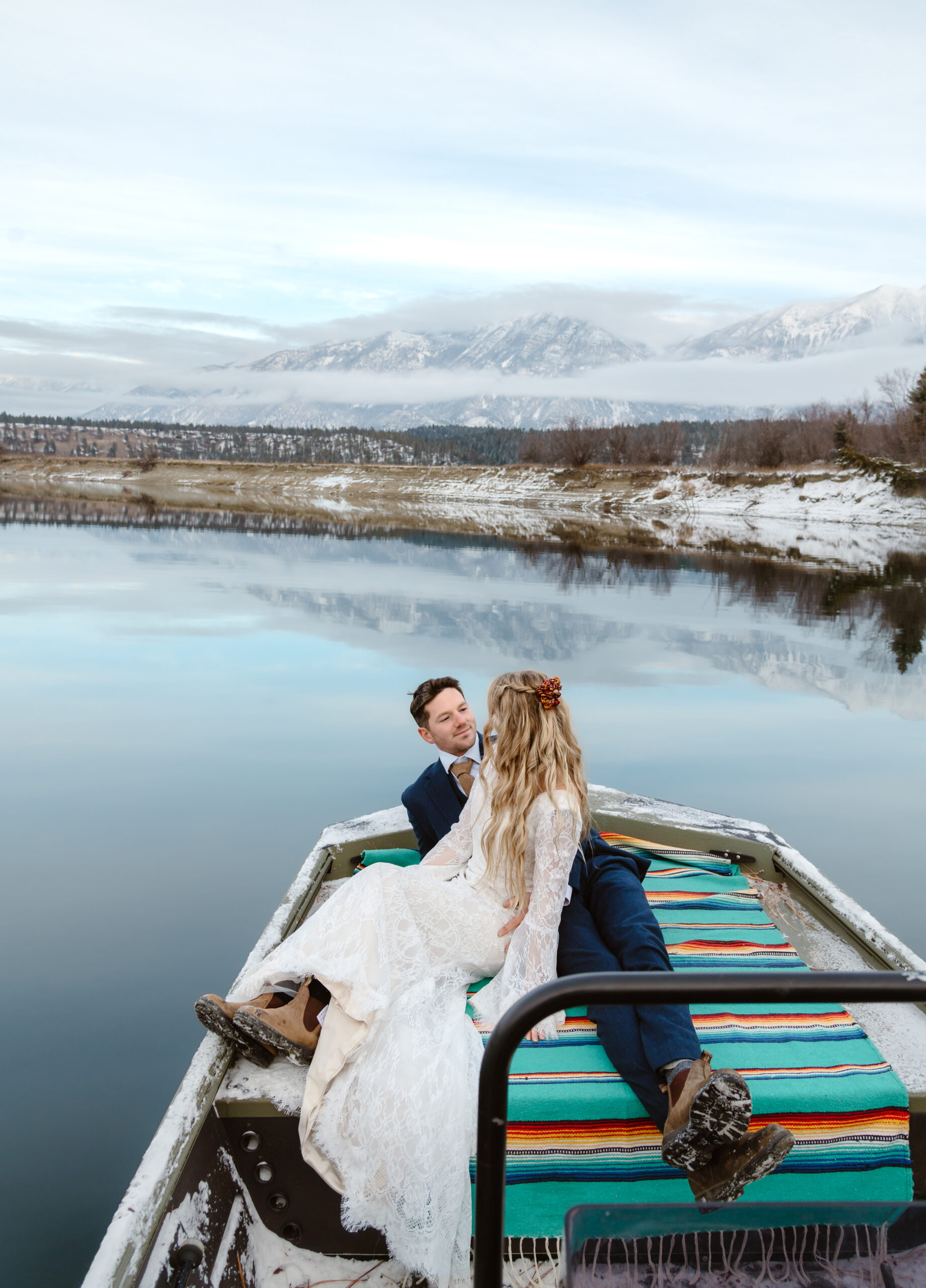 elopement couple on an helicopter tour cranbrook an invermere bc