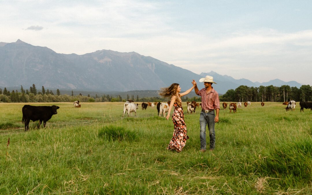 Western Engagement Session with Cows | Sid & Justin’s Love Story in Kimberley BC