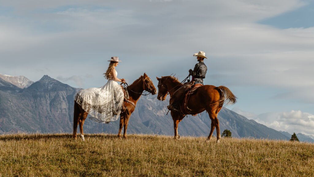 western cowboy wedding in the rocky mountains BC